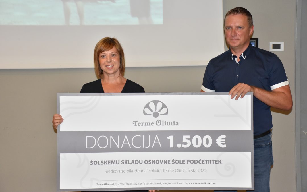 TERME OLIMIA V ŠOLSKI SKLAD DONIRALE 1500 €